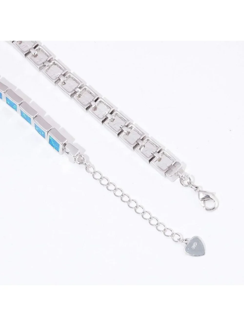 Elegant Fire Opal Tennis Bracelet | 14K White Gold Plated | Women's Gemstone